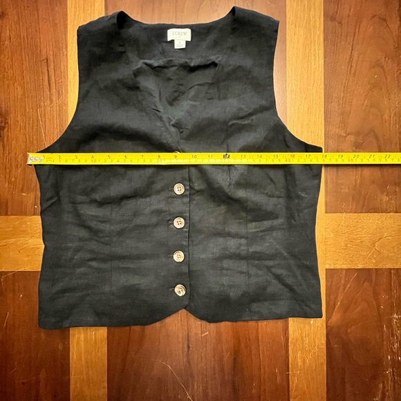 J Crew Linen Blend Button Up Black Vest Size 6 - Picture 7 of 7
